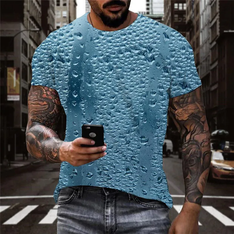 Water droplet pattern on glass tshirt shirt tee special texture Cool art costume man different