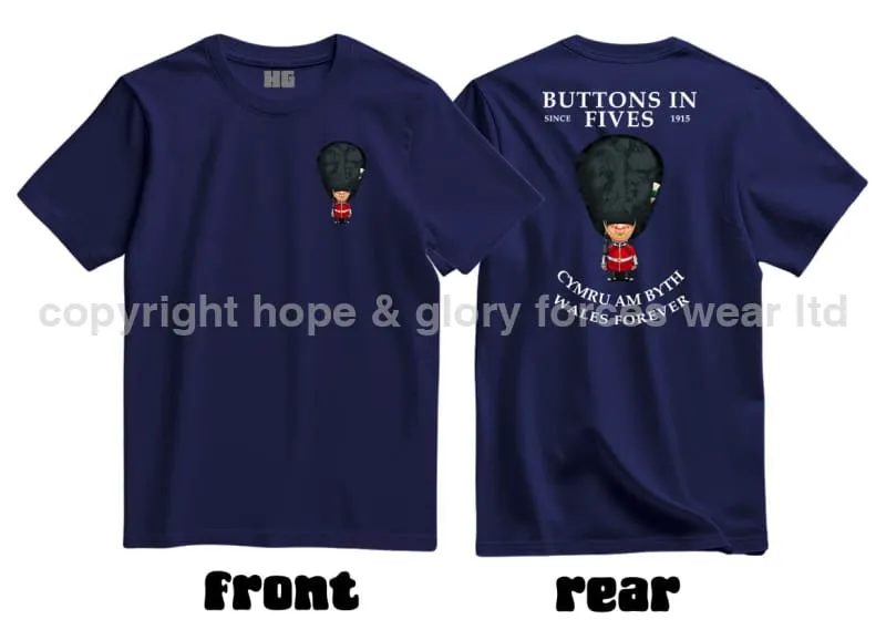 Welsh Guards Buttons in Fives Double Print T-Shirt