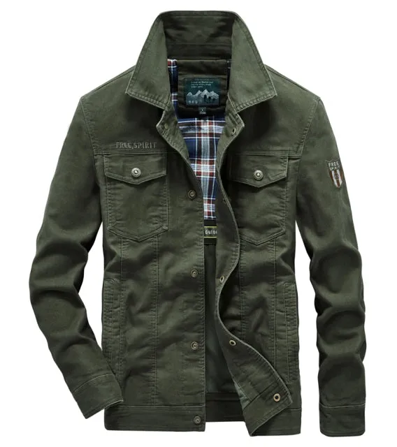 West Louis™ Autumn Cotton Military Pilot Bomber Jacket