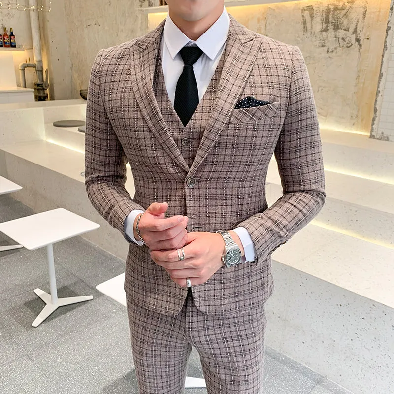 West Louis™ British Style Business Three Piece Set Suit