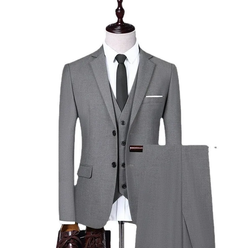 West Louis™ Fashion Solid Color Business Office 3-Piece Suit