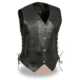 Women’s Black 6 Pocket Side Lace Vest