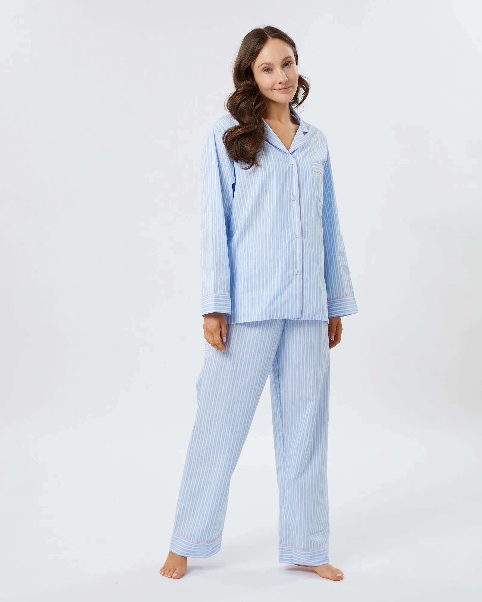 Women's Classic Cotton Pajamas - Lindley Stripe