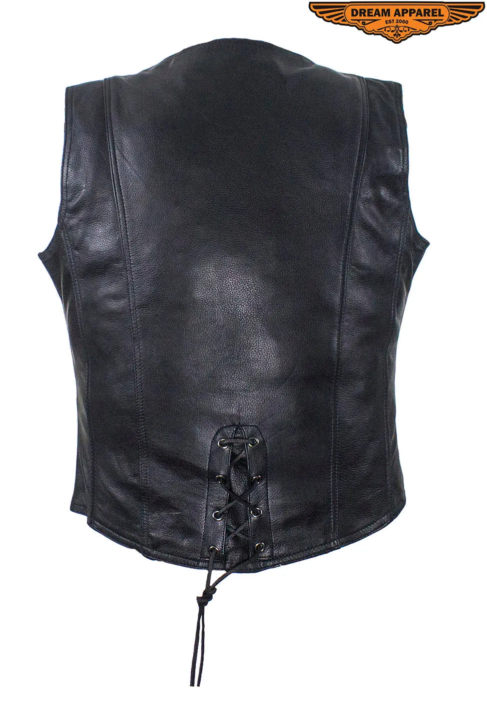 Womens Classic Motorcycle Vest With Snaps