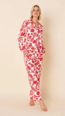 XL Red Floral Knit PJ